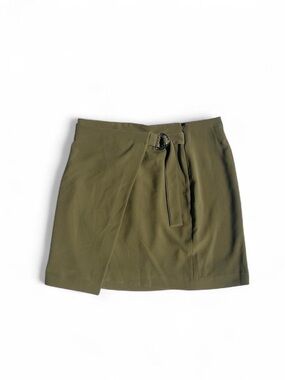 Nine West Olive Wrap Mini Skirt Size L
